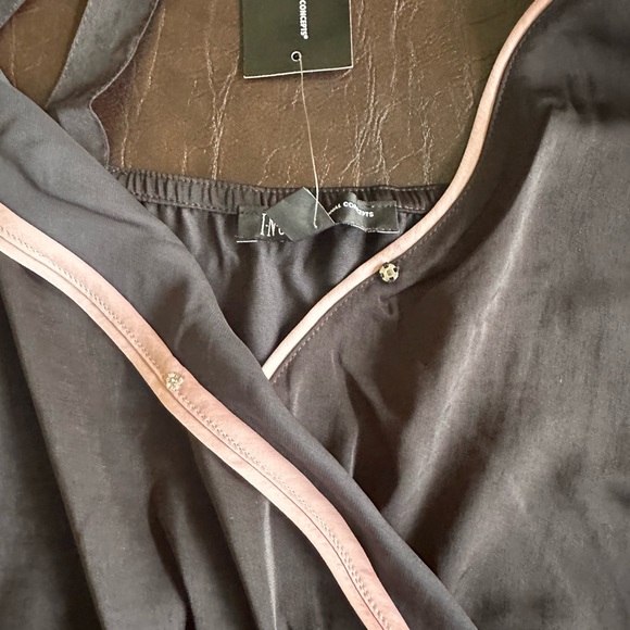 INC intimate, sleepwear black with pink trim romper new. International Concepts - Picture 11 of 12